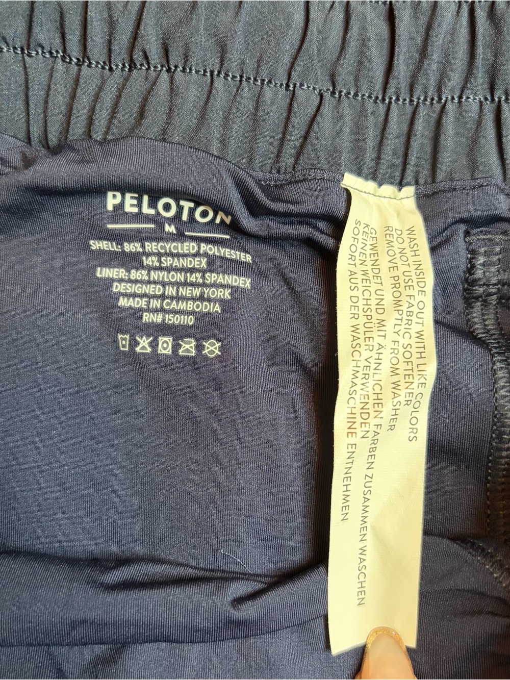 Peloton Women’s Navy Athletic Shorts Medium Elastic Waistband - Picture 6 of 6